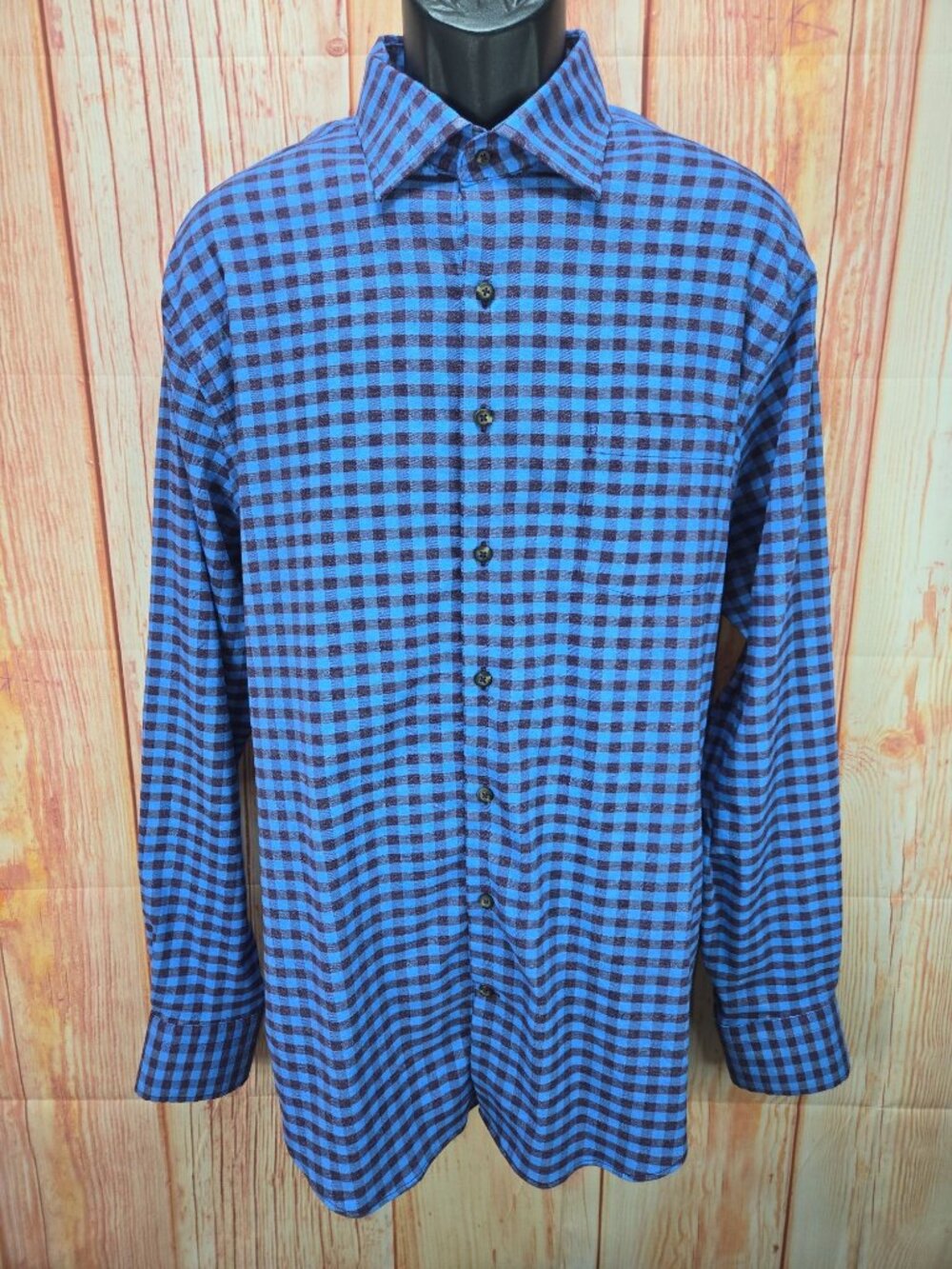 Peter Millar Crown Sport Mens Blue Check Shirt Large